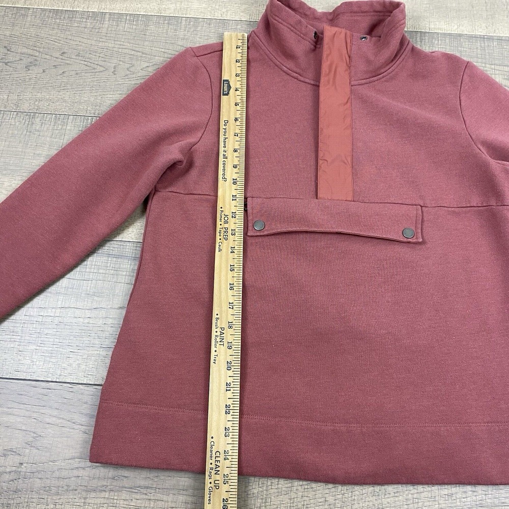 L.L. Bean Sweatshirt Womens Size M Orange Signature Organic Anorak Pocket Zip - Picture 11 of 13